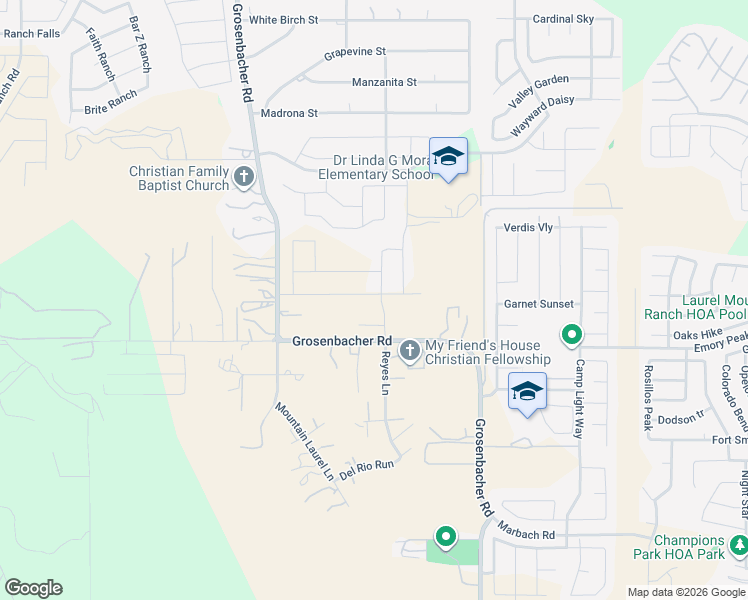 map of restaurants, bars, coffee shops, grocery stores, and more near 2022 Grosenbacher Road in San Antonio