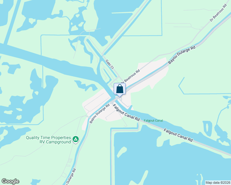 map of restaurants, bars, coffee shops, grocery stores, and more near Gabi Court in Terrebonne Parish