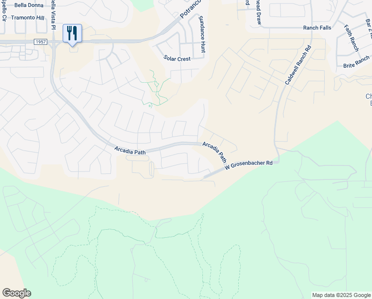 map of restaurants, bars, coffee shops, grocery stores, and more near 13307 Ares Way in San Antonio
