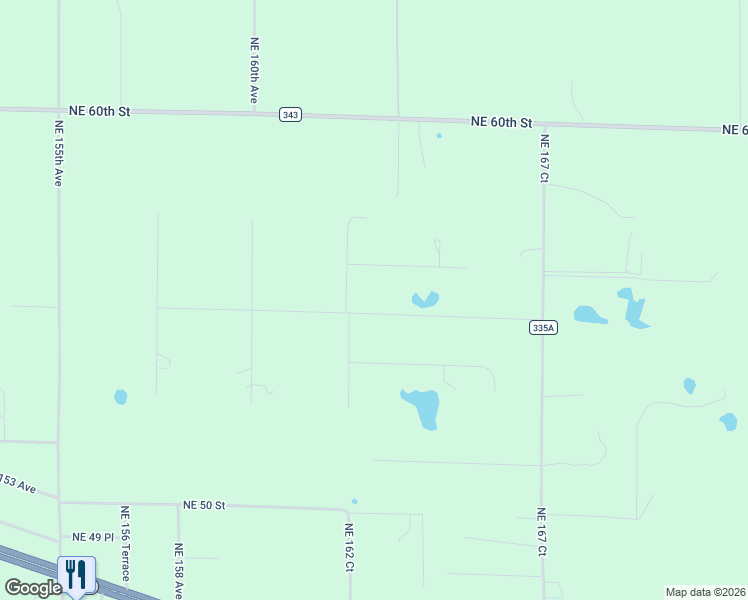 map of restaurants, bars, coffee shops, grocery stores, and more near 16351 Northeast 55th Street in Williston