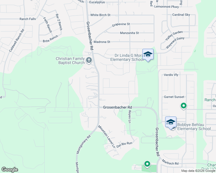 map of restaurants, bars, coffee shops, grocery stores, and more near 1776-1998 Grosenbacher Road in San Antonio