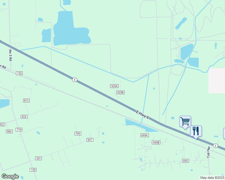 map of restaurants, bars, coffee shops, grocery stores, and more near 209 County Road 925 in Alvin