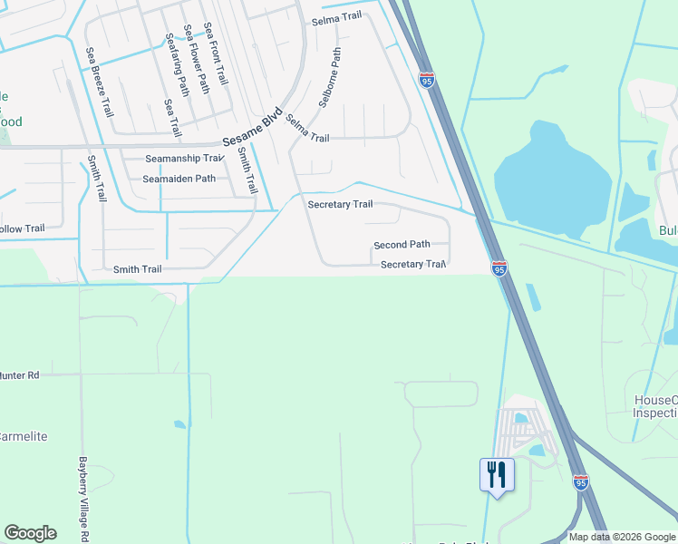 map of restaurants, bars, coffee shops, grocery stores, and more near 56 Secretary Trail in Palm Coast