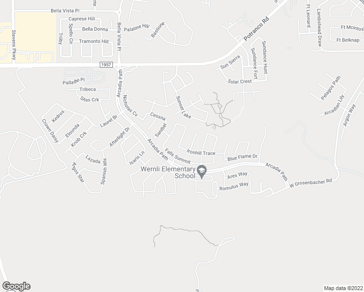 map of restaurants, bars, coffee shops, grocery stores, and more near 1638 Brass Canyon in San Antonio