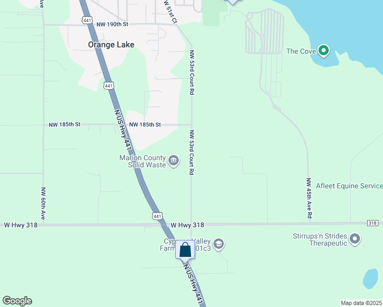 map of restaurants, bars, coffee shops, grocery stores, and more near 18478-18480 Northwest 53rd Court Road in Reddick