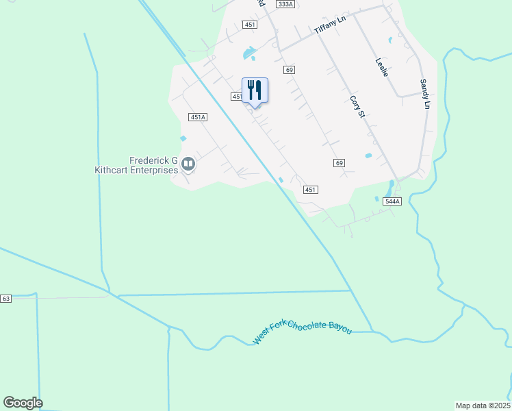 map of restaurants, bars, coffee shops, grocery stores, and more near 136 County Road 870c in Alvin