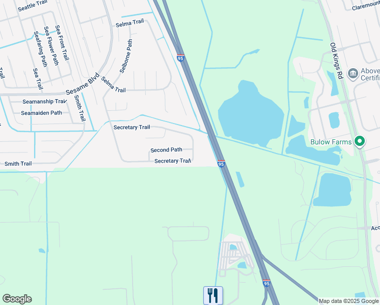 map of restaurants, bars, coffee shops, grocery stores, and more near 33 Second Path in Palm Coast