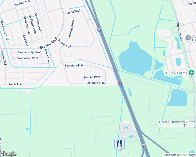 map of restaurants, bars, coffee shops, grocery stores, and more near 33 Second Path in Palm Coast