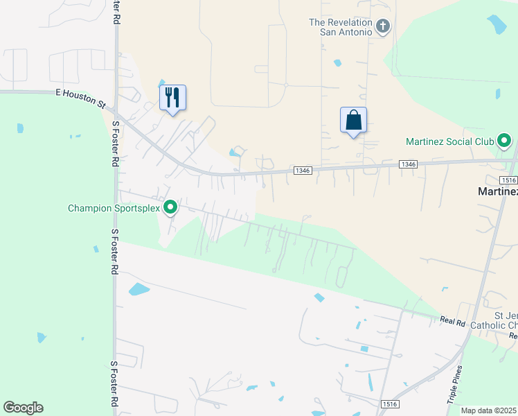 map of restaurants, bars, coffee shops, grocery stores, and more near 6981 Joe Louis Drive in San Antonio