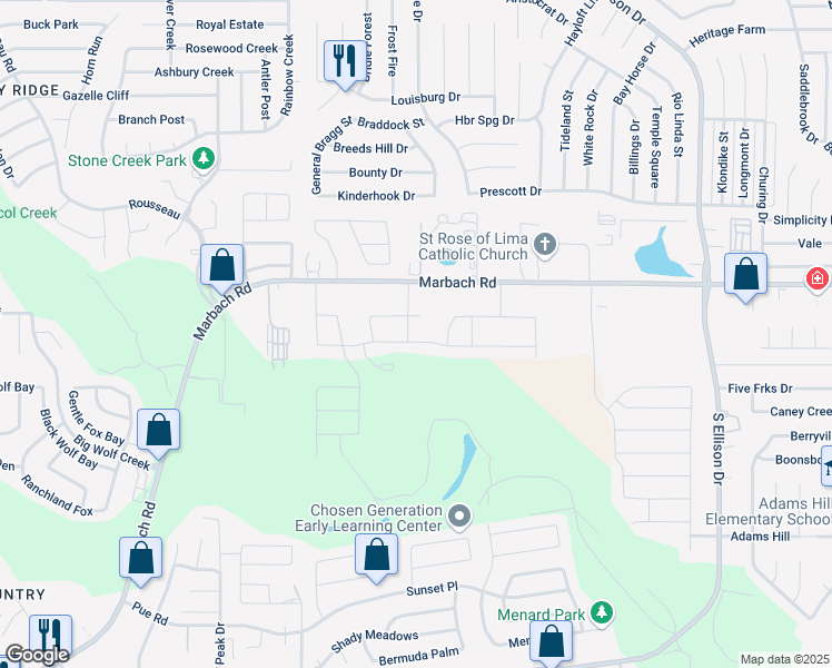 map of restaurants, bars, coffee shops, grocery stores, and more near 10014 Overlook Point in San Antonio