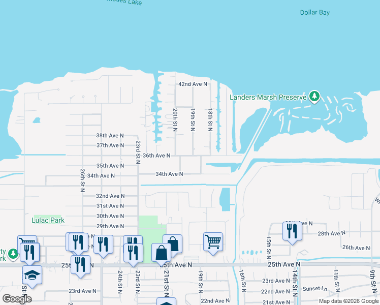 map of restaurants, bars, coffee shops, grocery stores, and more near 1902 36th Avenue North in Texas City