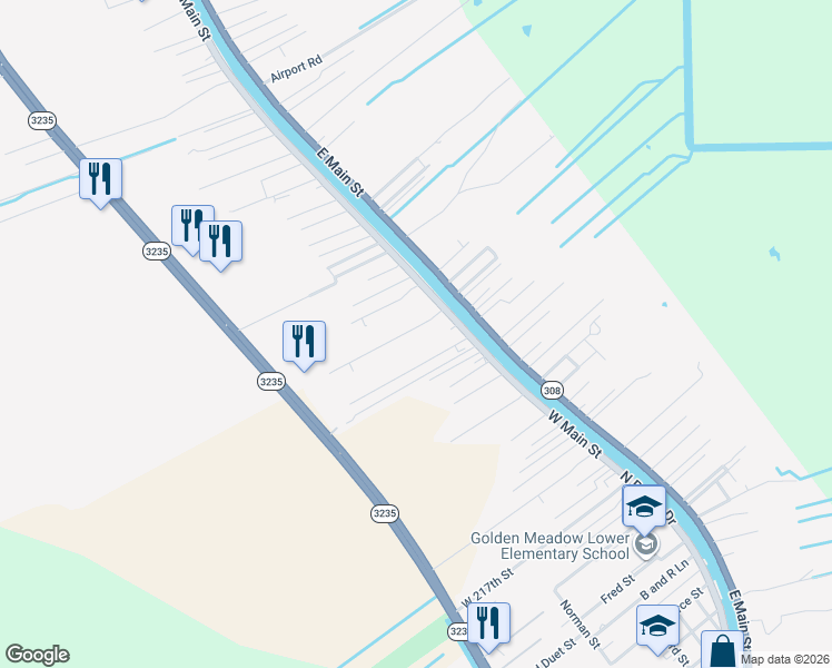 map of restaurants, bars, coffee shops, grocery stores, and more near West 203rd Street in Galliano