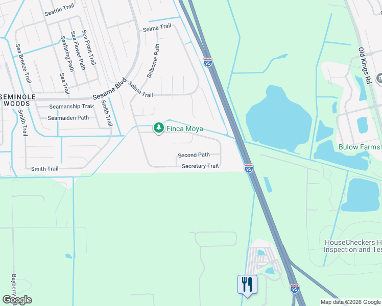 map of restaurants, bars, coffee shops, grocery stores, and more near 19 Second Path in Palm Coast