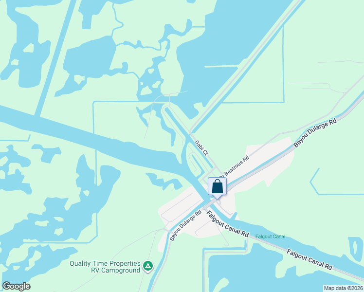 map of restaurants, bars, coffee shops, grocery stores, and more near Gabi Court in Terrebonne Parish