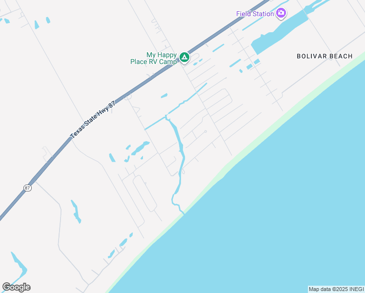 map of restaurants, bars, coffee shops, grocery stores, and more near 4401 Hatteras Drive in Port Bolivar