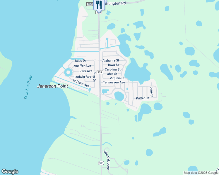 map of restaurants, bars, coffee shops, grocery stores, and more near 119 Maryland Avenue in Crescent City
