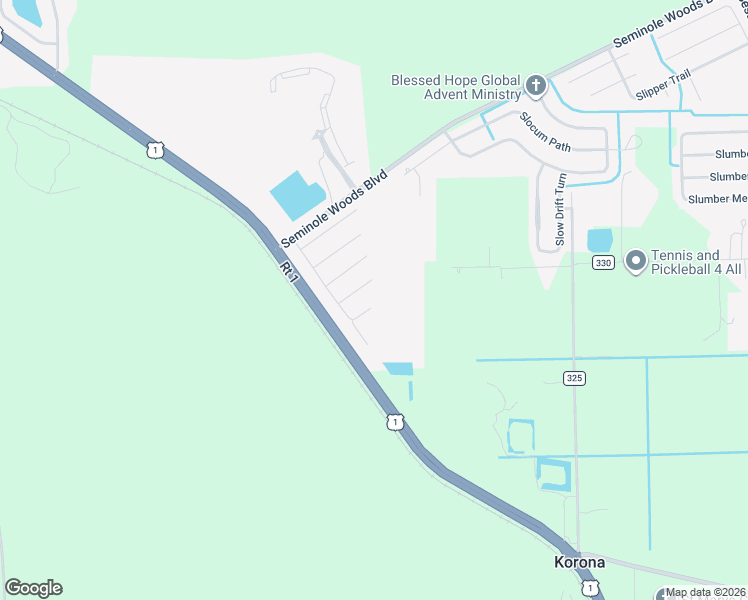 map of restaurants, bars, coffee shops, grocery stores, and more near 41 Squash Blossom Trail in Palm Coast