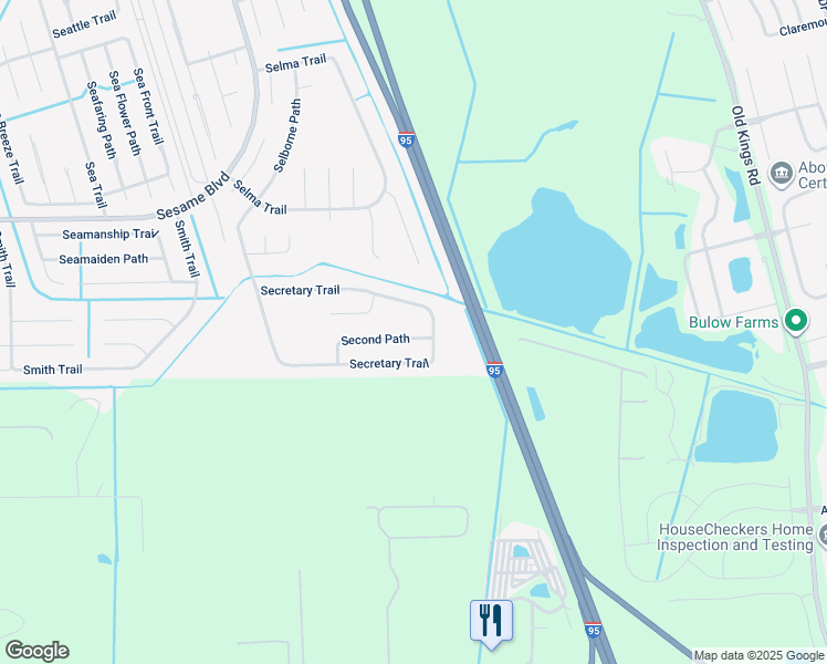 map of restaurants, bars, coffee shops, grocery stores, and more near 33 Second Path in Palm Coast