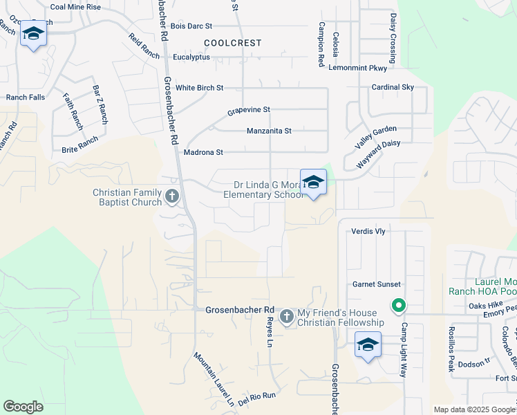 map of restaurants, bars, coffee shops, grocery stores, and more near 1512 Mossy Jasper in San Antonio