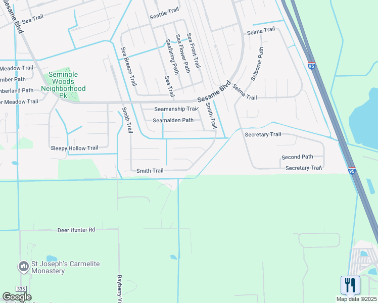 map of restaurants, bars, coffee shops, grocery stores, and more near 9 Smollett Place in Palm Coast