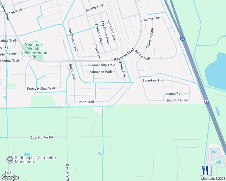 map of restaurants, bars, coffee shops, grocery stores, and more near 9 Smollett Place in Palm Coast