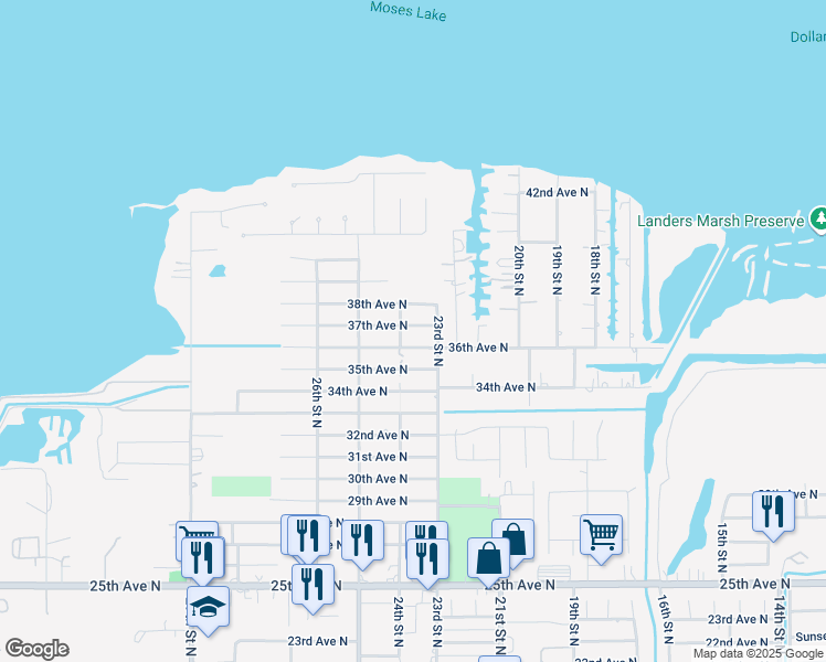 map of restaurants, bars, coffee shops, grocery stores, and more near 2329 37th Avenue North in Texas City