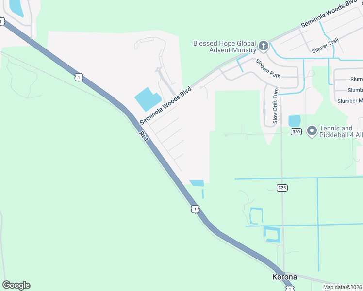 map of restaurants, bars, coffee shops, grocery stores, and more near 41 Squash Blossom Trail in Palm Coast