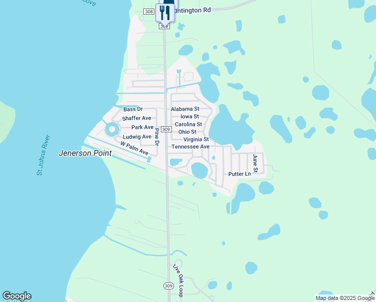 map of restaurants, bars, coffee shops, grocery stores, and more near 119 Maryland Avenue in Crescent City