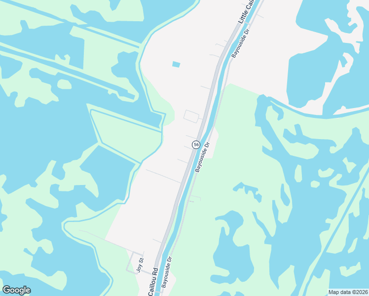 map of restaurants, bars, coffee shops, grocery stores, and more near 5800-5828 Little Caillou Road in Chauvin
