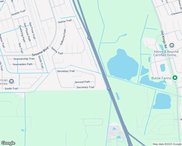 map of restaurants, bars, coffee shops, grocery stores, and more near 126 Secretary Trail in Palm Coast