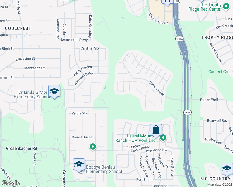 map of restaurants, bars, coffee shops, grocery stores, and more near 1459 Frio Run in San Antonio