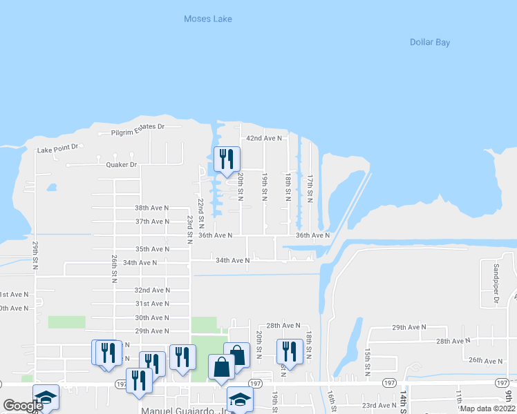 map of restaurants, bars, coffee shops, grocery stores, and more near 3805 19th Street North in Texas City