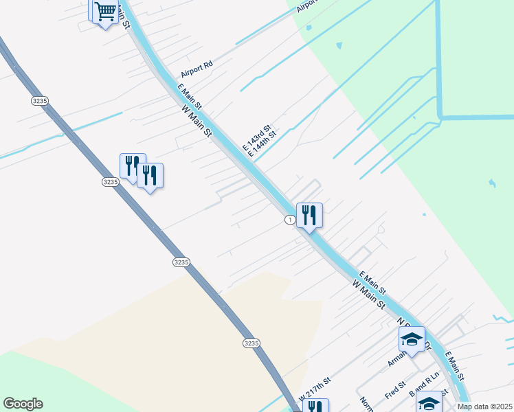 map of restaurants, bars, coffee shops, grocery stores, and more near 18612 West Main Street in Galliano