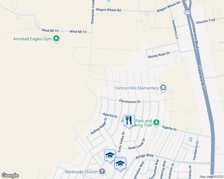 map of restaurants, bars, coffee shops, grocery stores, and more near 403 Mountain View Drive in Del Rio