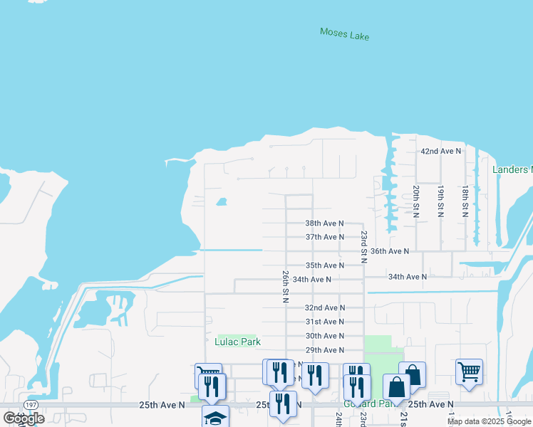 map of restaurants, bars, coffee shops, grocery stores, and more near 2621 39th Avenue North in Texas City