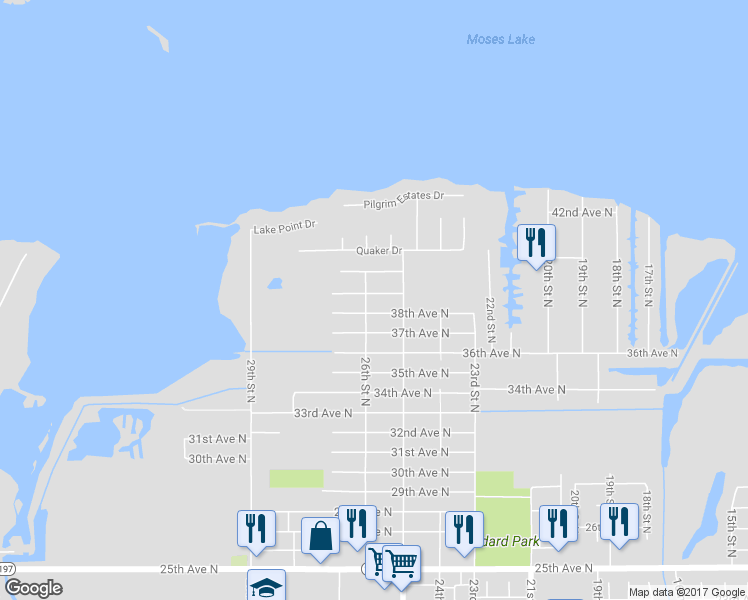 map of restaurants, bars, coffee shops, grocery stores, and more near 2521 39th Avenue North in Texas City