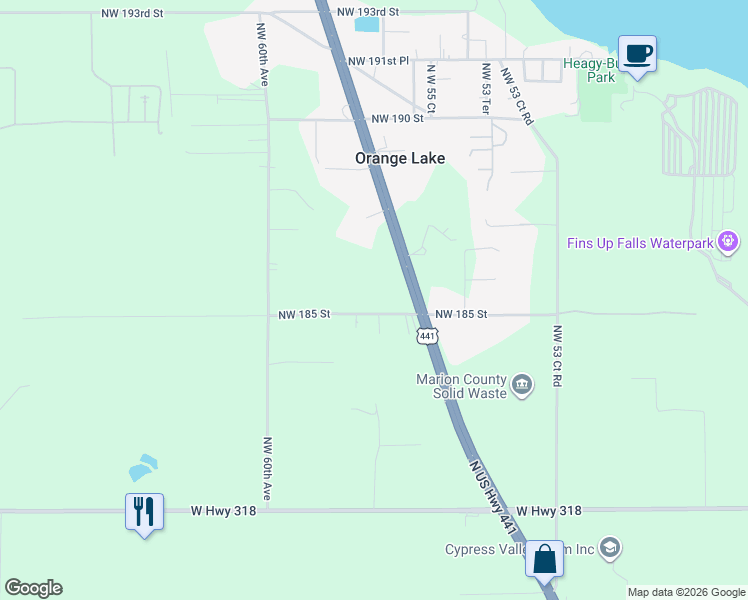 map of restaurants, bars, coffee shops, grocery stores, and more near 5701 NW 185th St in Reddick