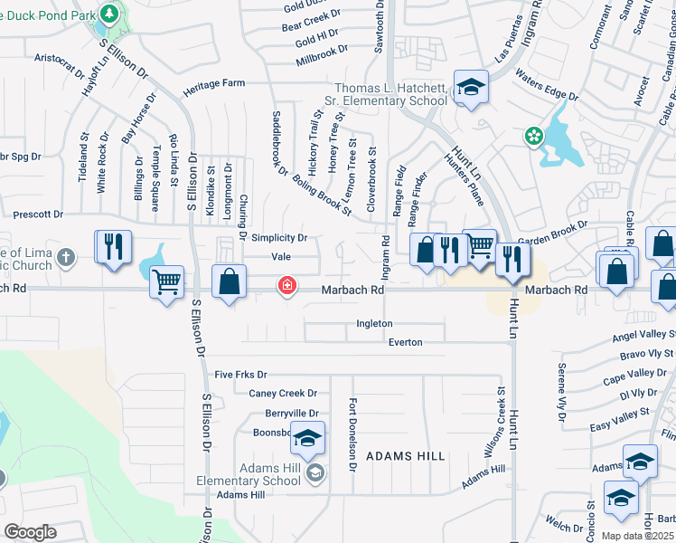 map of restaurants, bars, coffee shops, grocery stores, and more near 319 Autumn Pass in San Antonio