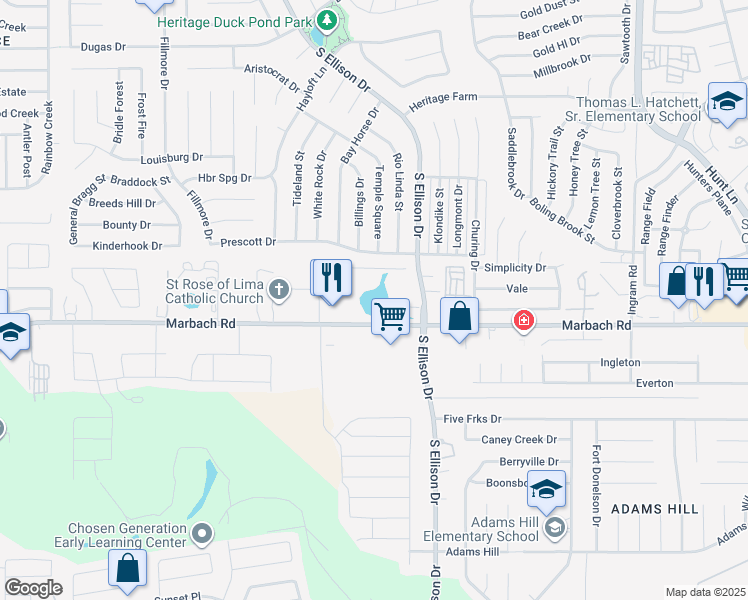 map of restaurants, bars, coffee shops, grocery stores, and more near 9735 Marbach Road in San Antonio