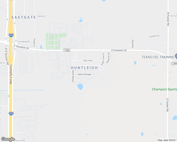 map of restaurants, bars, coffee shops, grocery stores, and more near 554 Saints Haven in San Antonio