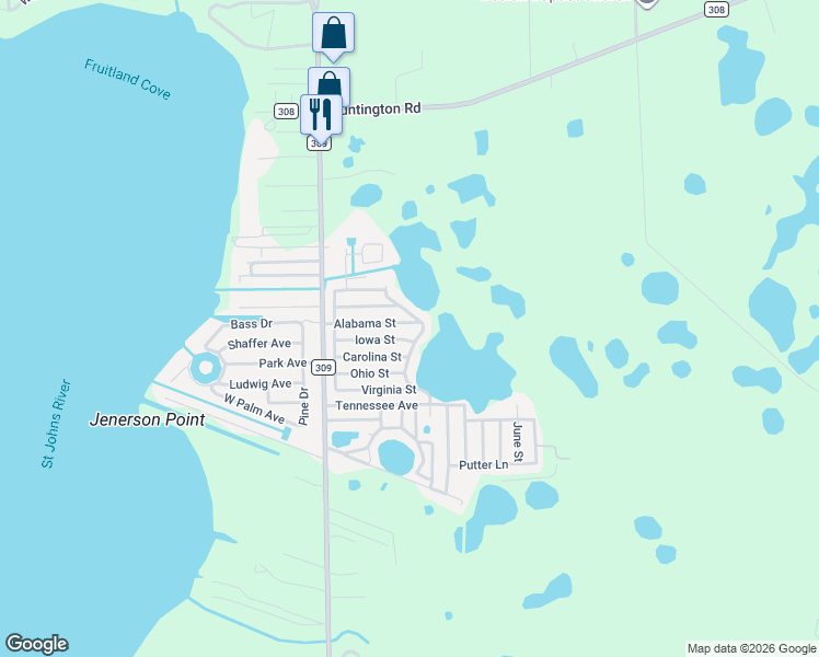map of restaurants, bars, coffee shops, grocery stores, and more near 131 Iowa Street in Crescent City