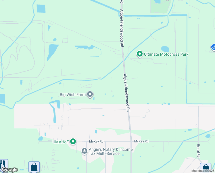 map of restaurants, bars, coffee shops, grocery stores, and more near 1515 Algoa-Friendswood Road in Alvin