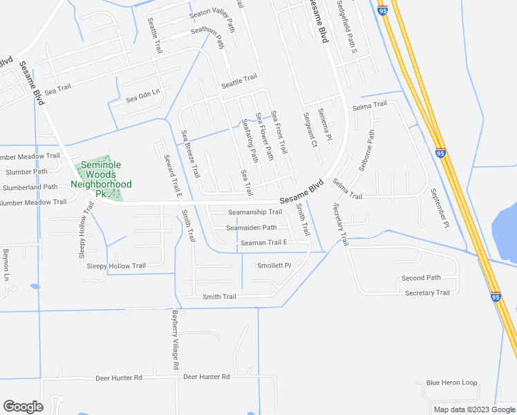 map of restaurants, bars, coffee shops, grocery stores, and more near 21 Seamanship Trail in Palm Coast