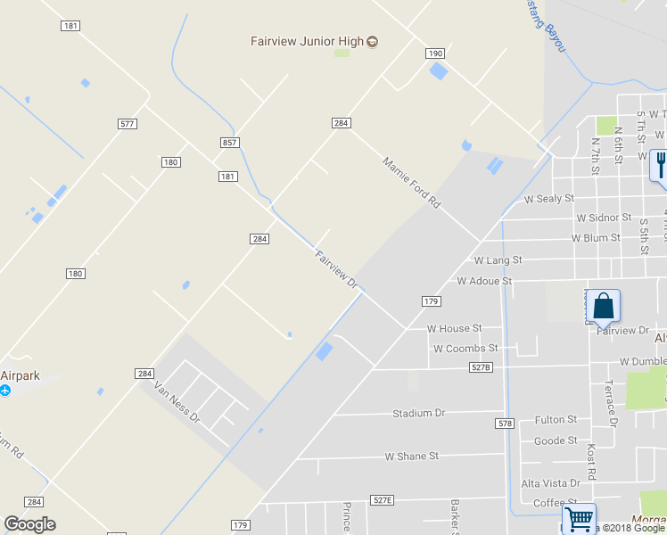 map of restaurants, bars, coffee shops, grocery stores, and more near 3153 County Road 181 in Alvin