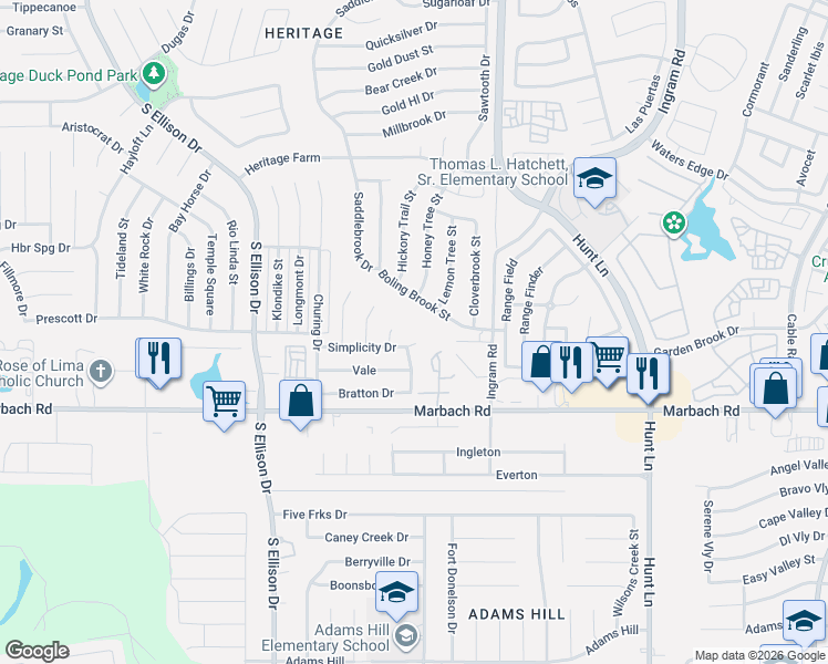 map of restaurants, bars, coffee shops, grocery stores, and more near 1303 Coldwater Drive in San Antonio