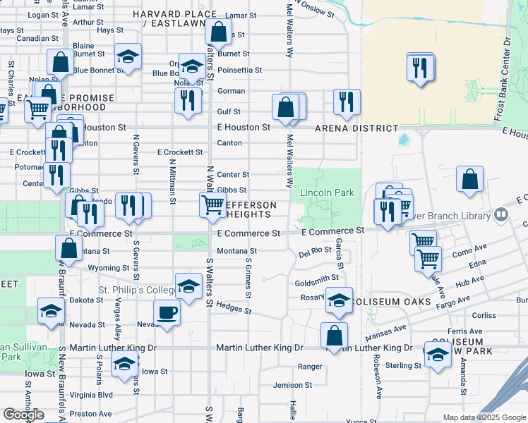 map of restaurants, bars, coffee shops, grocery stores, and more near 1510 Paso Hondo in San Antonio