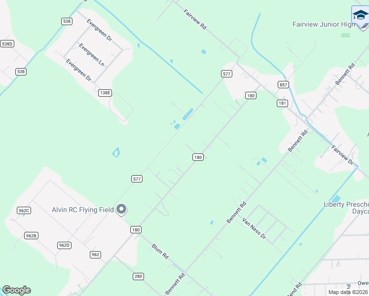 map of restaurants, bars, coffee shops, grocery stores, and more near 2049 County Road 180 in Alvin