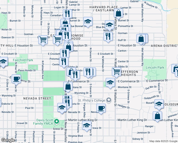 map of restaurants, bars, coffee shops, grocery stores, and more near 1146 Paso Hondo in San Antonio