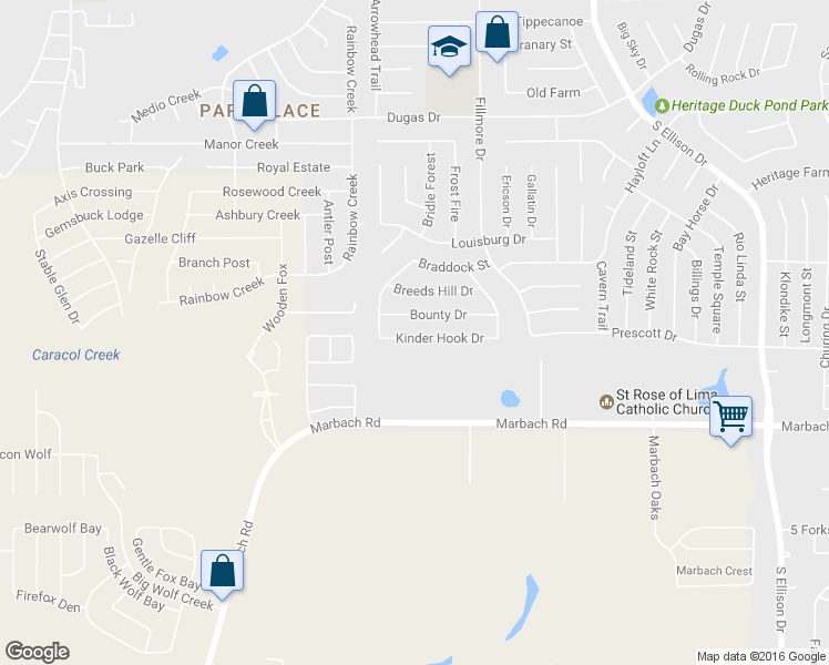 map of restaurants, bars, coffee shops, grocery stores, and more near 10575 Kinderhook in San Antonio