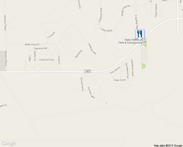 map of restaurants, bars, coffee shops, grocery stores, and more near 1206 Sun Spring in San Antonio